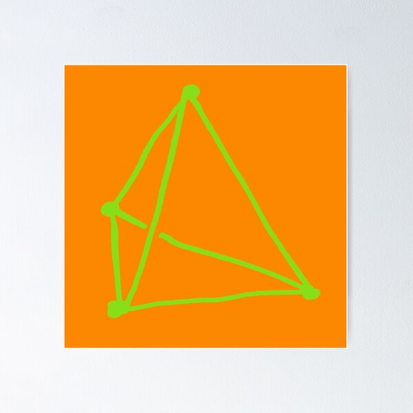 Item preview, Apple Green Tetrahedron on Orange designed and sold by MagentaTwilight.