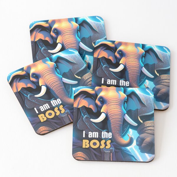 Item preview, I am the Boss Elephant Art designed and sold by thejungleheroes.