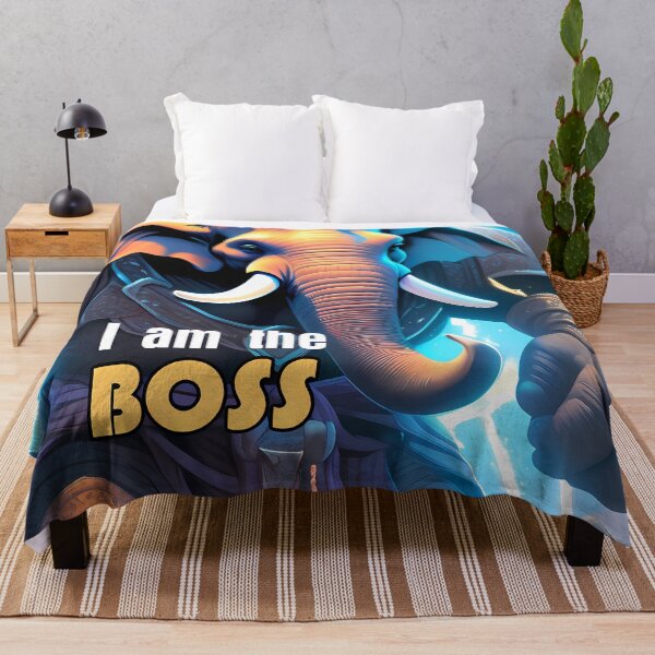 Item preview, I am the Boss Elephant Art designed and sold by thejungleheroes.