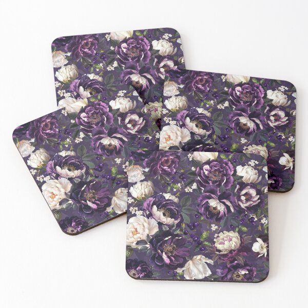 Item preview, Vintage Dark Mystic Nostalgic Purple Roses Peonies Garden  Nightgarden designed and sold by UtArt.