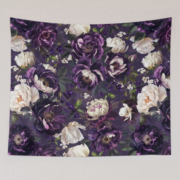 Item preview, Vintage Dark Mystic Nostalgic Purple Roses Peonies Garden  Nightgarden designed and sold by UtArt.