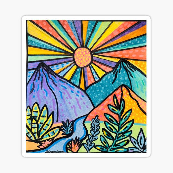 Vista previa del artículo con la obra «Montaña del amanecer», diseñado y vendido por Rebecca24art.