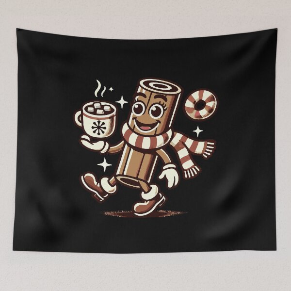 Item preview, Festive Hot Chocolate Cinnamon Cartoon Design designed and sold by LuminOrb.