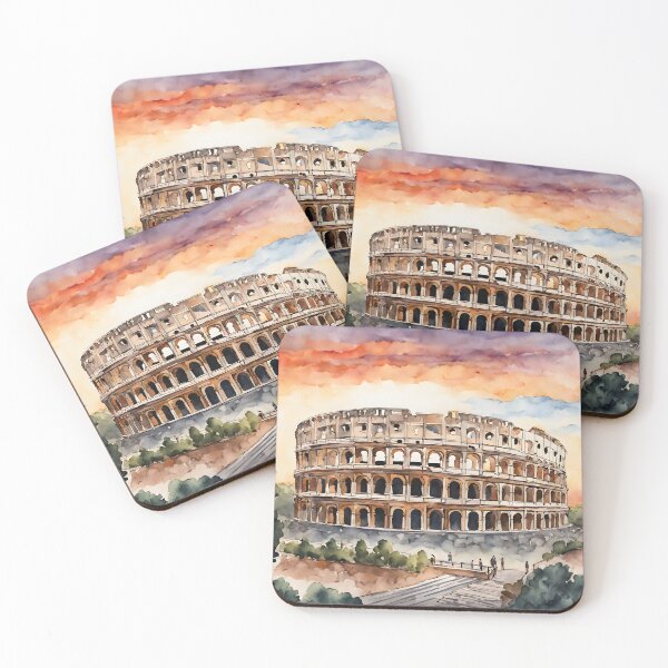 Item preview, Colosseum at Sunset: Watercolor Beauty in Rome designed and sold by LSVart.