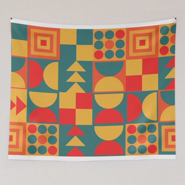 Item preview, Dynamic Bauhaus Pattern with Geometric Shapes and Bold Colors designed and sold by ploen kongsuwan.