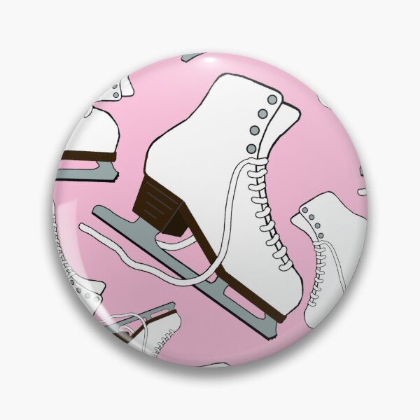 Item preview, White Figure Skates on Pastel Pink Background designed and sold by Purposely Designed.