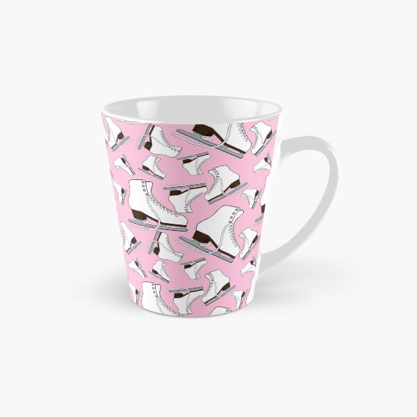 Item preview, White Figure Skates on Pastel Pink Background designed and sold by Purposely Designed.
