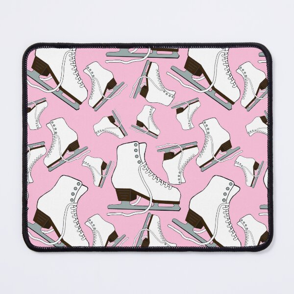 Item preview, White Figure Skates on Pastel Pink Background designed and sold by Purposely Designed.