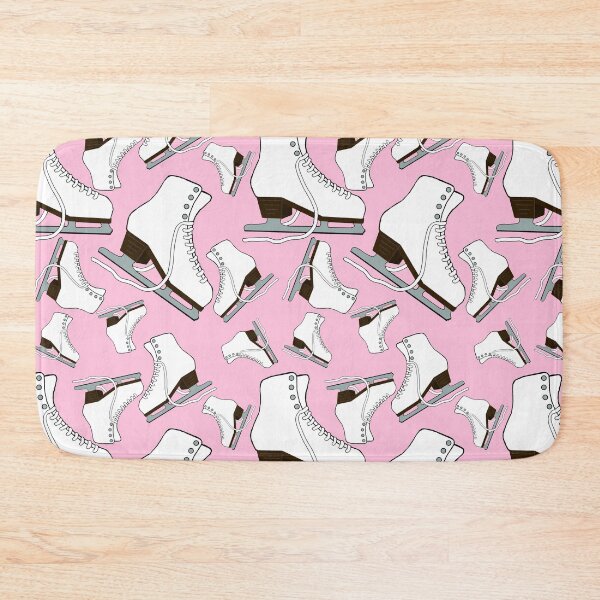 Item preview, White Figure Skates on Pastel Pink Background designed and sold by PD-Skating.