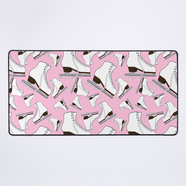 Item preview, White Figure Skates on Pastel Pink Background designed and sold by Purposely Designed.