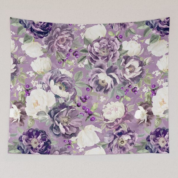 Item preview, Vintage Mystic Nostalgic Purple Roses Peonies Garden  Nightgarden designed and sold by UtArt.