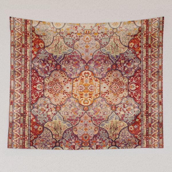 Item preview, Antique Turkish Oushak Carpet Print designed and sold by Vicky Brago-Mitchell®.