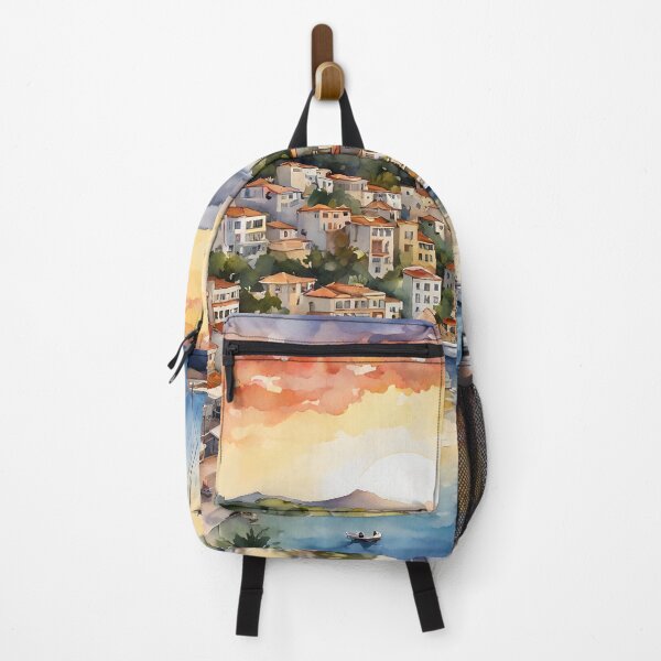 Item preview, Marmaris Magic: Watercolor Beachfront Sunset designed and sold by LSVart.