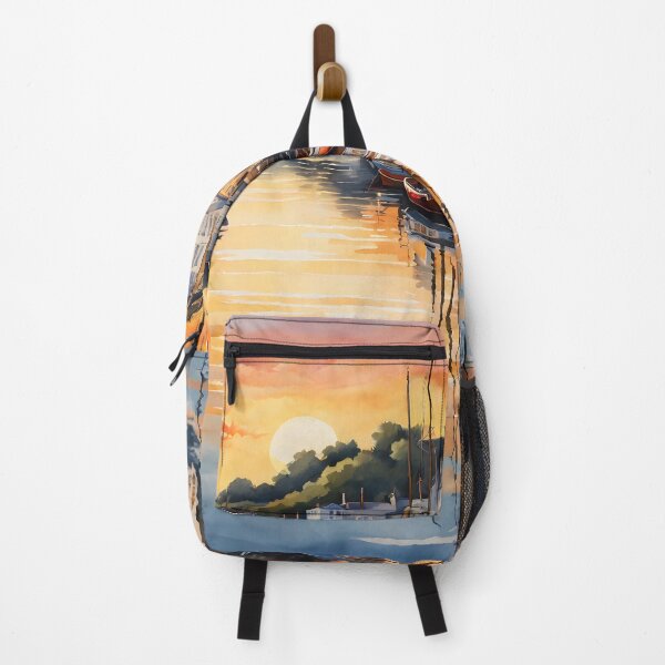 Item preview, Padstow: Watercolor Sunset Beauty in Cornwall's Charm designed and sold by LSVart.