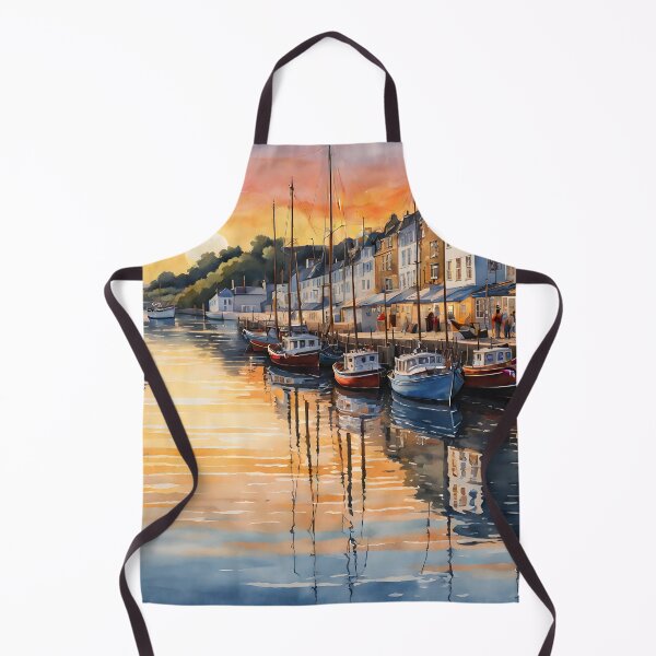 Item preview, Padstow: Watercolor Sunset Beauty in Cornwall's Charm designed and sold by LSVart.