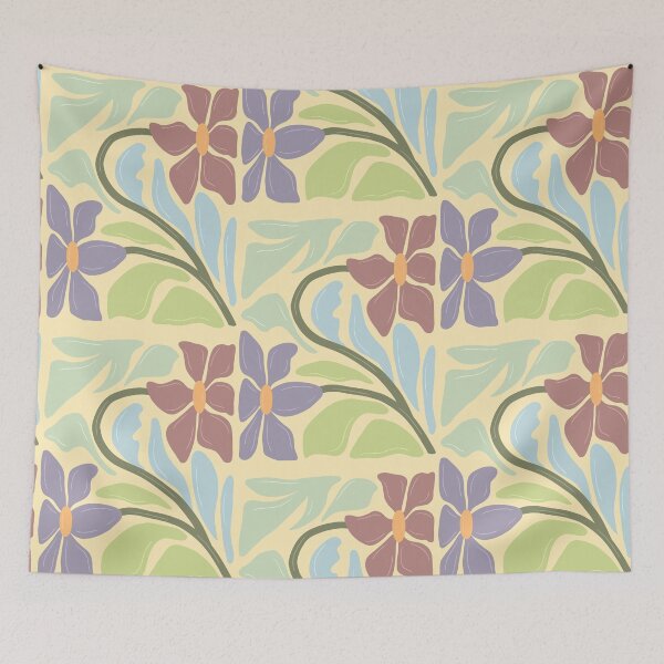 Item preview, Abstract floral harmony cheerful daisies designed and sold by FadedFlorals.