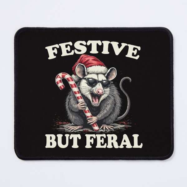 Item preview, Santa Possum Christmas Candy Cane Festive But Feral designed and sold by AxelBrook.