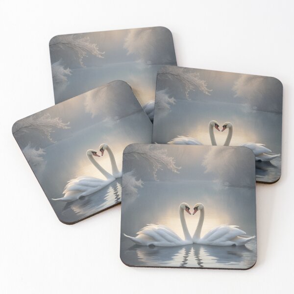 Item preview, 002 Beautiful Swans in a Misty Lake Design  designed and sold by Alexis Art Collection.