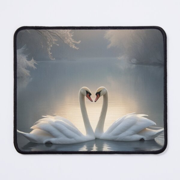 Item preview, 002 Beautiful Swans in a Misty Lake Design  designed and sold by Alexis Art Collection.