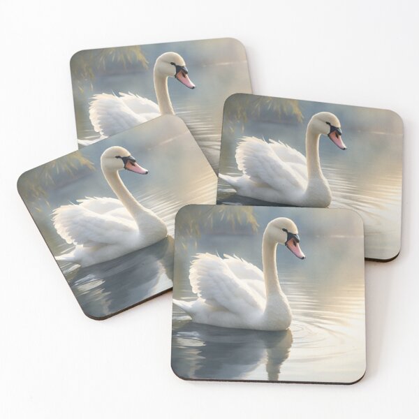 Item preview, 004 Beautiful Swans in a Misty Lake Design designed and sold by Alexis Art Collection.