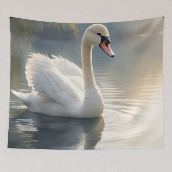 Item preview, 004 Beautiful Swans in a Misty Lake Design designed and sold by Alexis Art Collection.