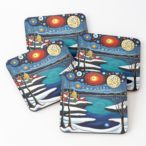 Item preview, Winter night by lake 10 designed and sold by George Hutton Hunter.