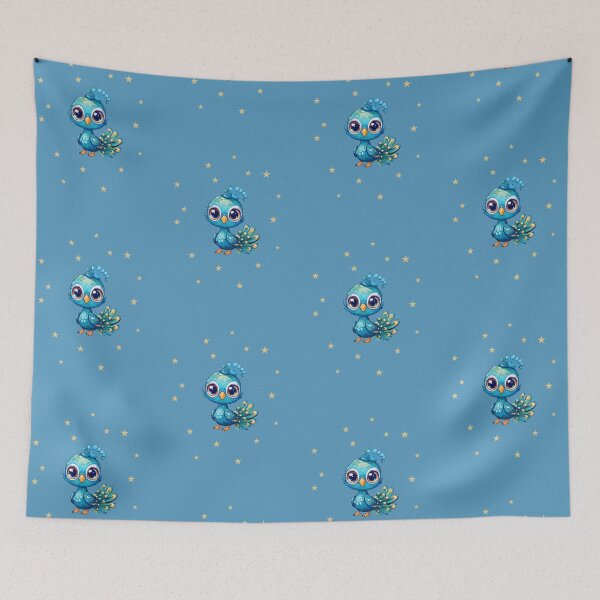 Item preview, KAWAII PEAHEN IN THE SKY WITH STARS designed and sold by WendyMaree.