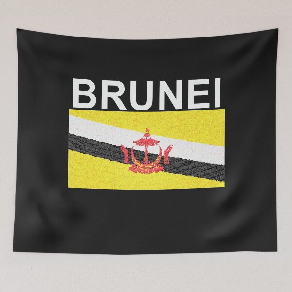 Item preview, Brunei Flag Stained Glass Effect National Pride Design designed and sold by merchhost.