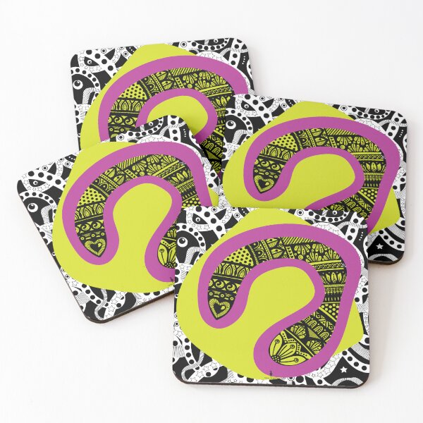 Item preview, Leopard Mandala Who's Afraid of the Dark - Black & White abstract art Print designed and sold by DLDesignHouse.