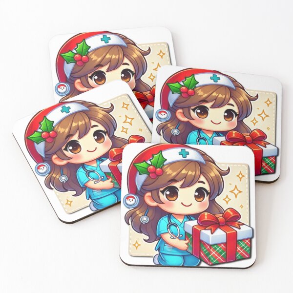 Item preview, Kawaii Christmas Nurse - Santa's Little Helper designed and sold by HopeLoom.
