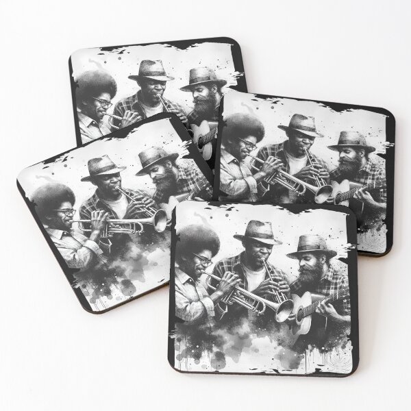 Item preview, Blues and Jazz Trio - Musicians with Trumpets and Guitar designed and sold by Hungry-Murphy.
