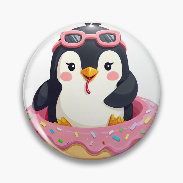 Item preview, T-Shirt Design Trending: PENGUIN ON A DONUT designed and sold by ForeverPrintsOK.