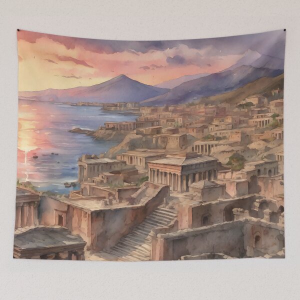 Item preview, Vibrant Pompeii: Ancient Sunset Canvas designed and sold by LSVart.