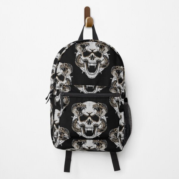 Item preview, Skull with Twin Snakes – Dark Gothic Art designed and sold by luuuMerch.