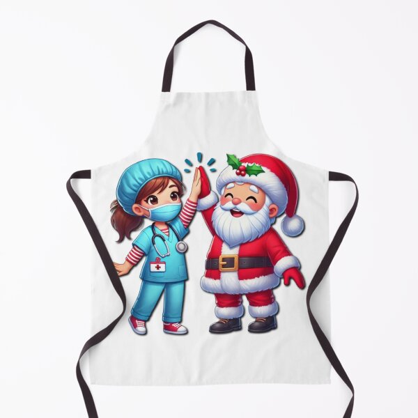 Item preview, Santa and Nurse Team - Festive High Five Christmas Design designed and sold by HopeLoom.