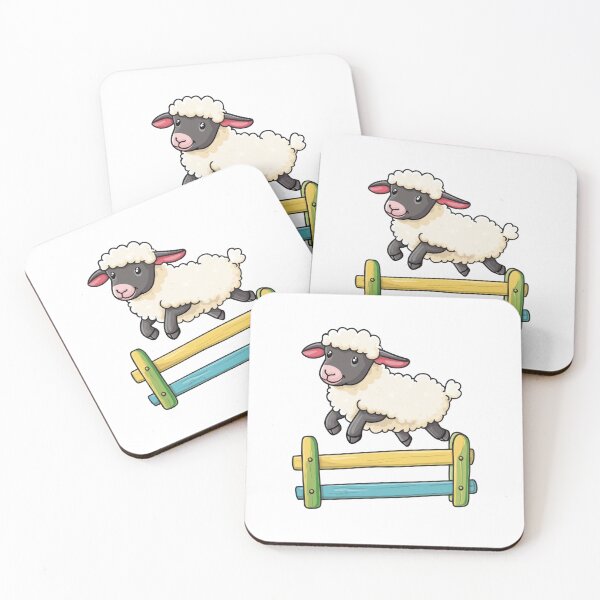 Item preview, Fluffy Sheep Jumping Over a Pastel Fence designed and sold by Enea Kelo.