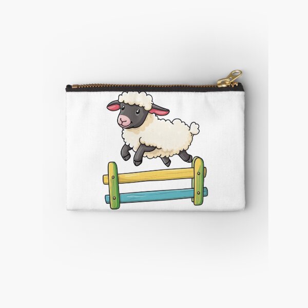 Item preview, Fluffy Sheep Jumping Over a Pastel Fence designed and sold by Enea Kelo.