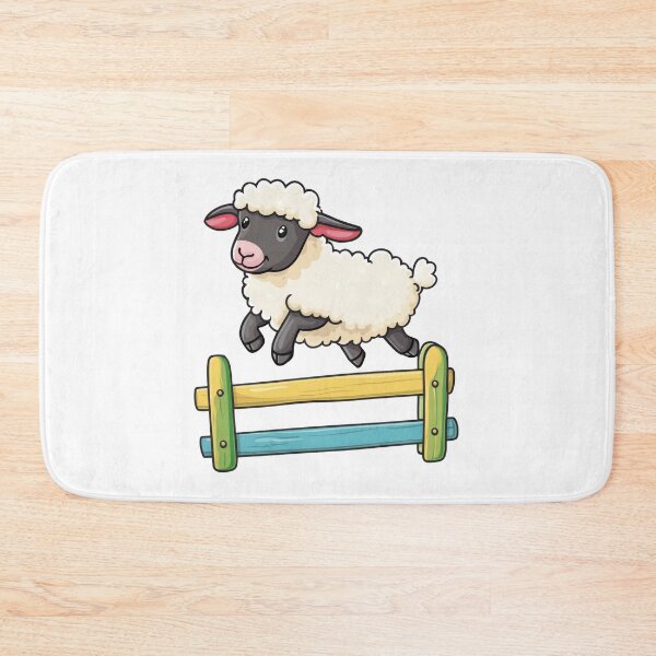 Item preview, Fluffy Sheep Jumping Over a Pastel Fence designed and sold by Enea Kelo.