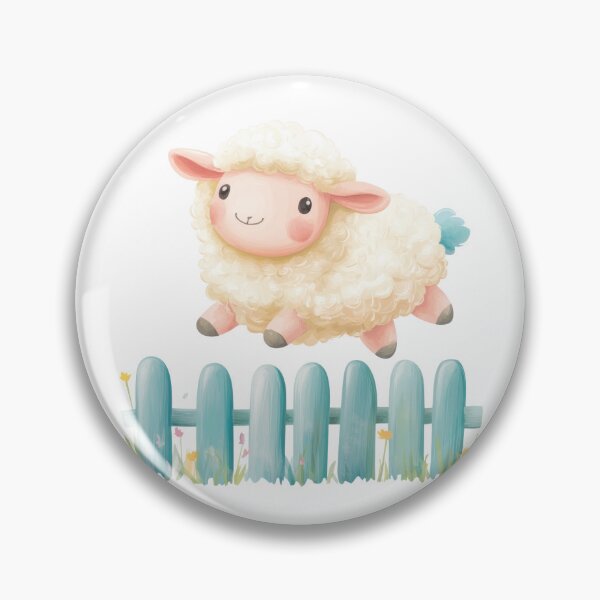 Item preview, Fluffy Sheep Jumping Over a Pastel Fence designed and sold by Enea Kelo.