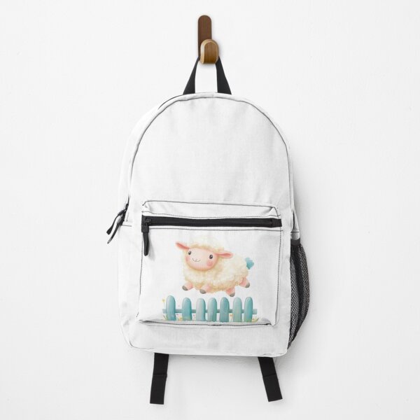 Item preview, Fluffy Sheep Jumping Over a Pastel Fence designed and sold by Enea Kelo.