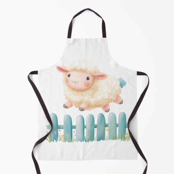 Item preview, Fluffy Sheep Jumping Over a Pastel Fence designed and sold by Enea Kelo.