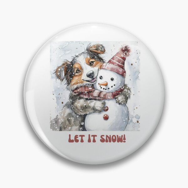 Item preview, Australian shepherd playing with snowman let it snow designed and sold by M1234s.