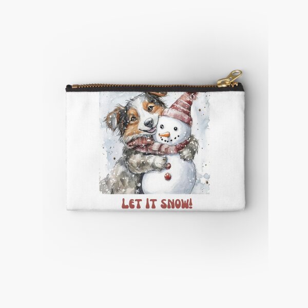 Item preview, Australian shepherd playing with snowman let it snow designed and sold by M1234s.