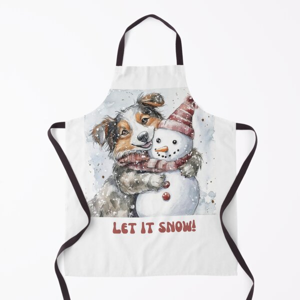 Item preview, Australian shepherd playing with snowman let it snow designed and sold by M1234s.