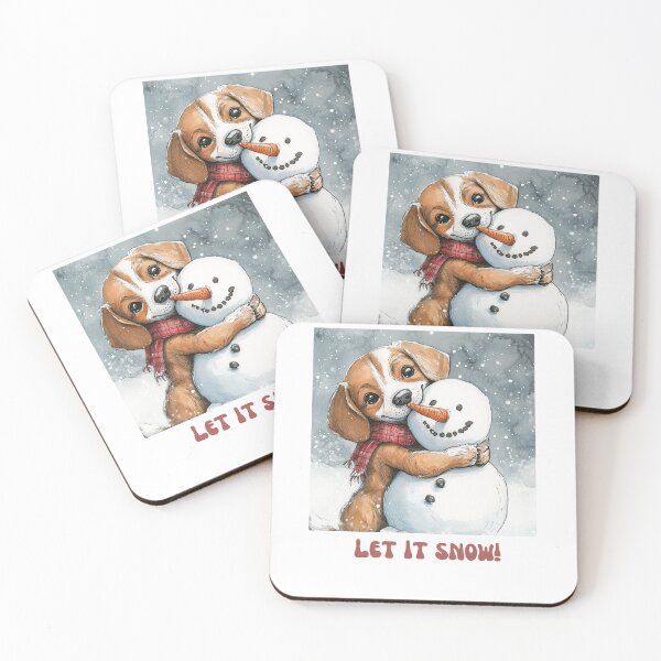 Item preview, Beagle dog playing with snowman let it snow designed and sold by M1234s.