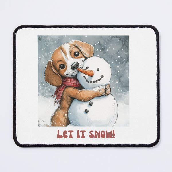 Item preview, Beagle dog playing with snowman let it snow designed and sold by M1234s.