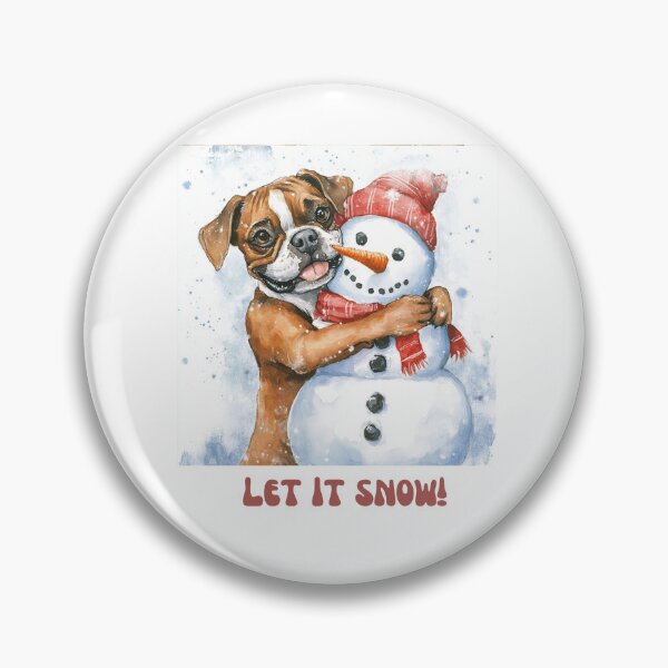Item preview, Boxer dog playing with snowman let it snow designed and sold by M1234s.