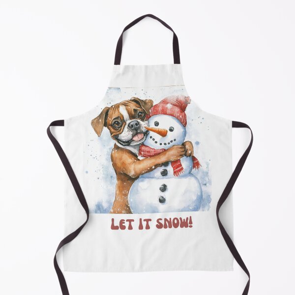Item preview, Boxer dog playing with snowman let it snow designed and sold by M1234s.