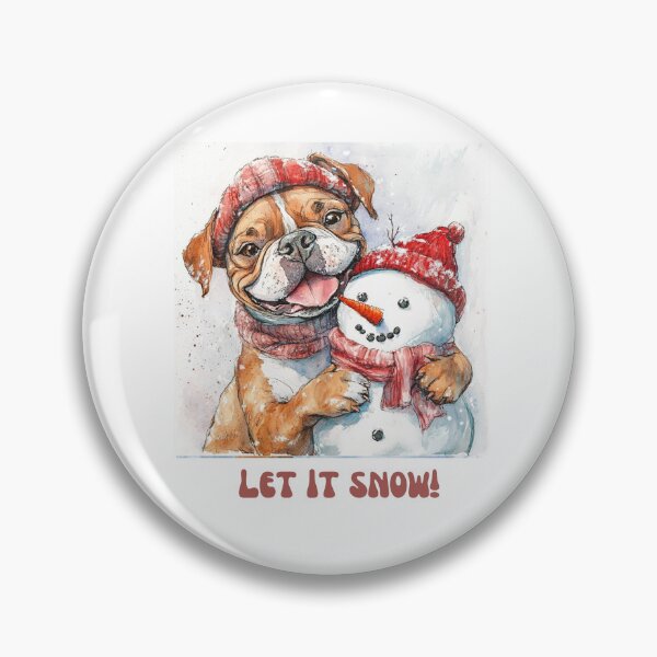 Item preview, Bulldog playing with snowman let it snow designed and sold by M1234s.