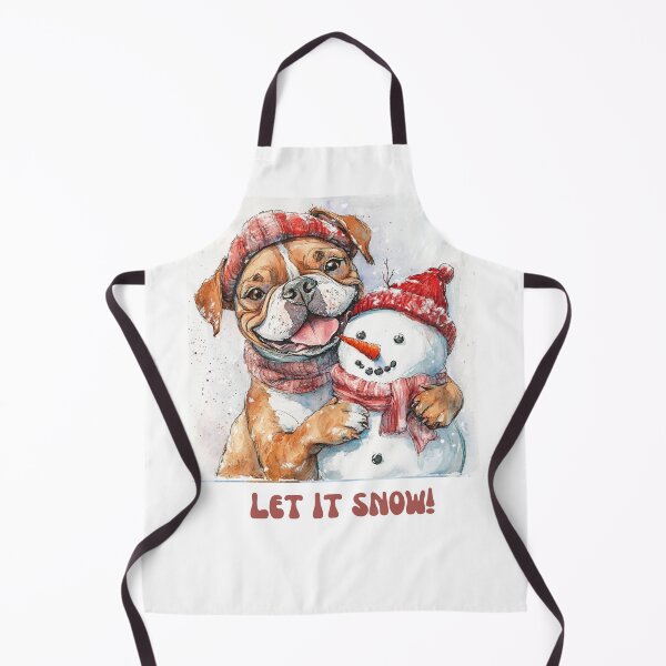 Item preview, Bulldog playing with snowman let it snow designed and sold by M1234s.